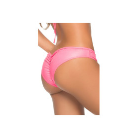 Tanga rose wetlook froncé sur les fesses 